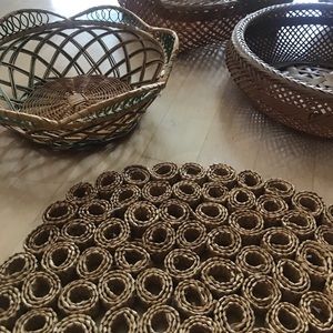 Vintage Other - •vintage• | neutral & green basket set Vintage Other - •vintage• | neutral & green basket set